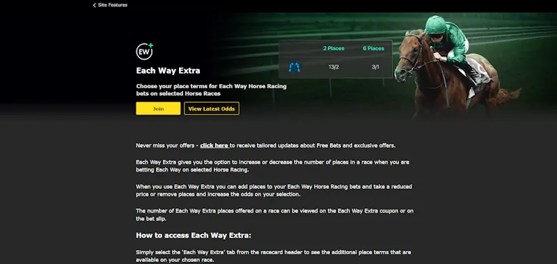 bet365 each way extra screenshot