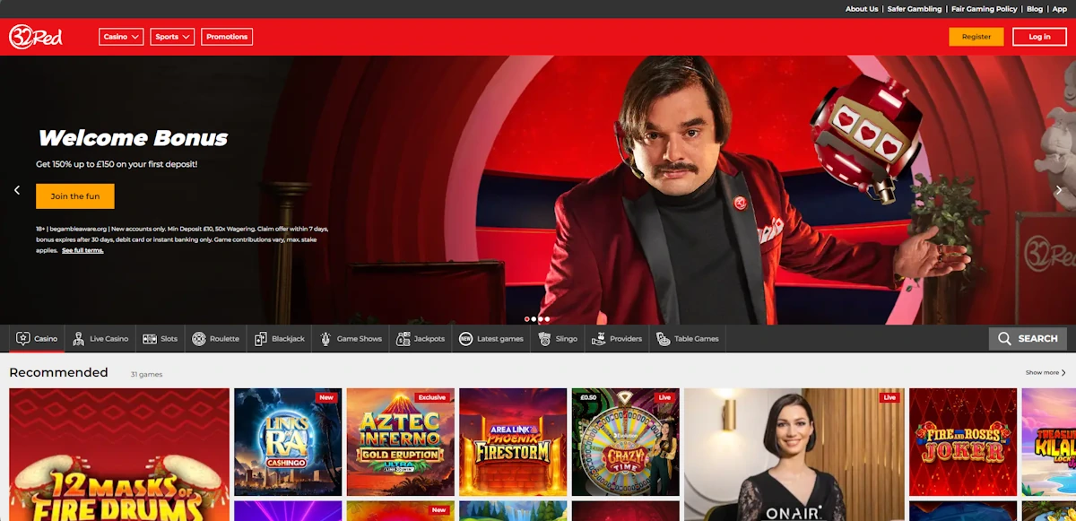 32Red Casino UK Screenshot