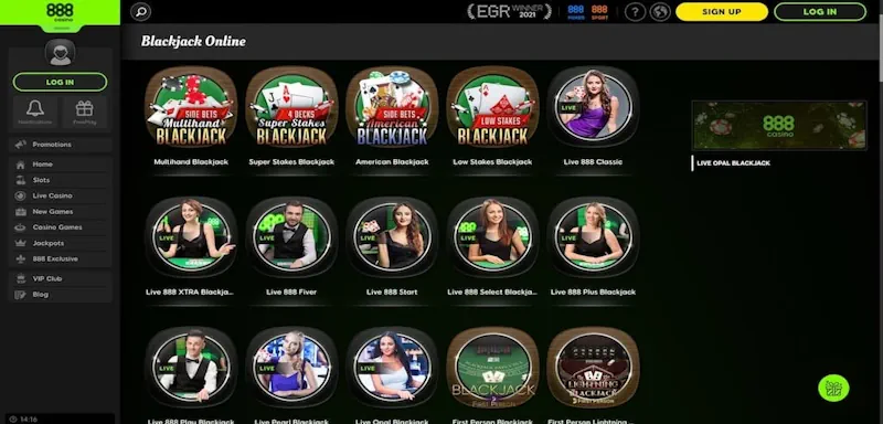 888 Blackjack screenshot  