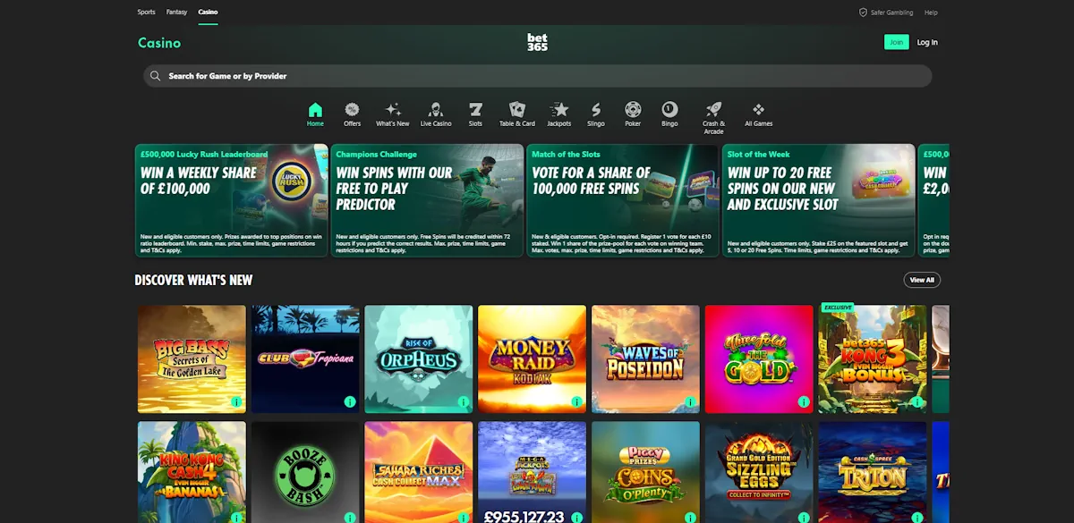 Bet365 Casino Screenshot