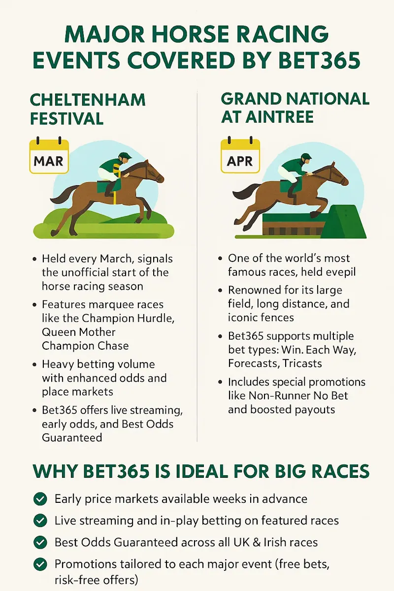 Bet365 Most Famous Horse Racing Events infographic