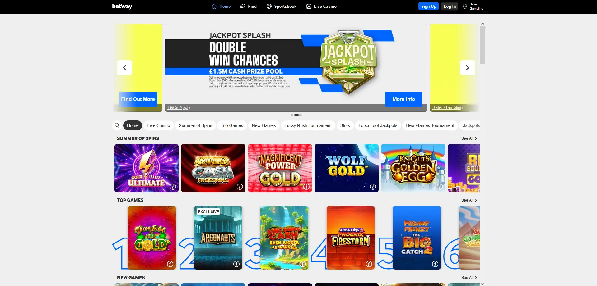 Betway Casino UK Screenshot
