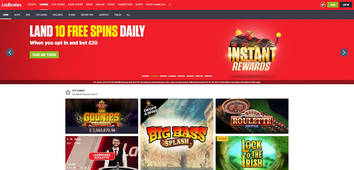 Ladbrokes Casino UK Screenshot