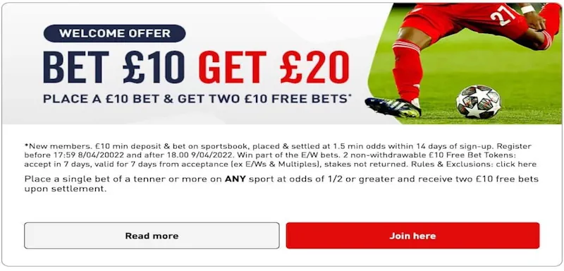 Virgin Bet offer screenshot