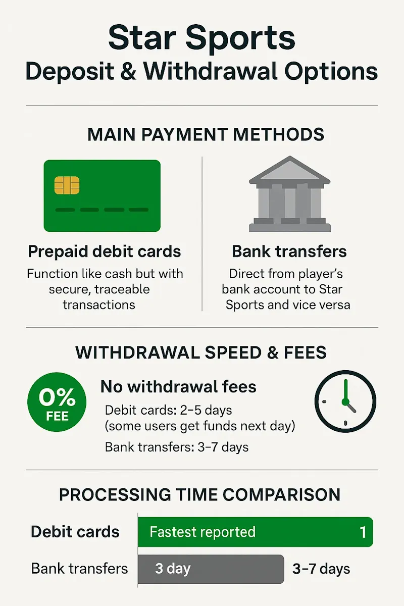 Deposit/Withdrawal Options infographic