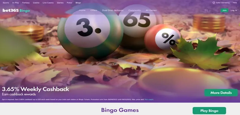 Bet365 bingo screenshot