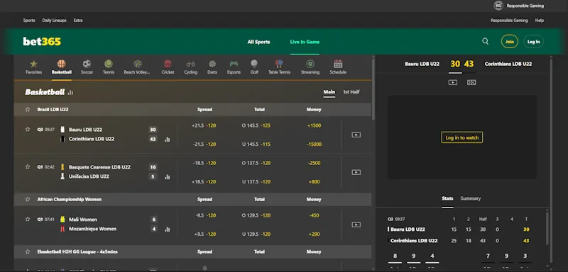 bet365 boxing live in game screenshot