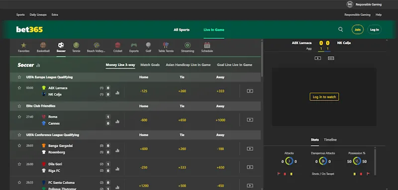 football live in game