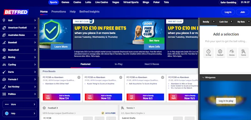 Betfair screenshot