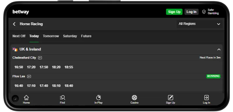 Betway horse app Screenshot