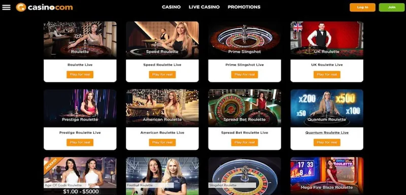 Casino.com screenshot