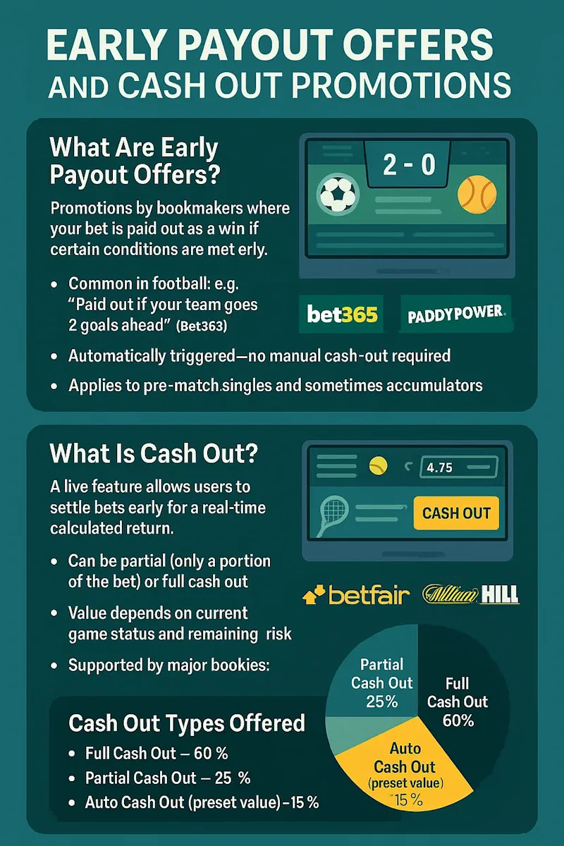 Early Payout Offers and Cash Out Promotions infographic