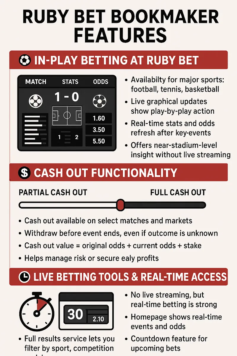 Ruby Bet Bookmaker Features infographic
