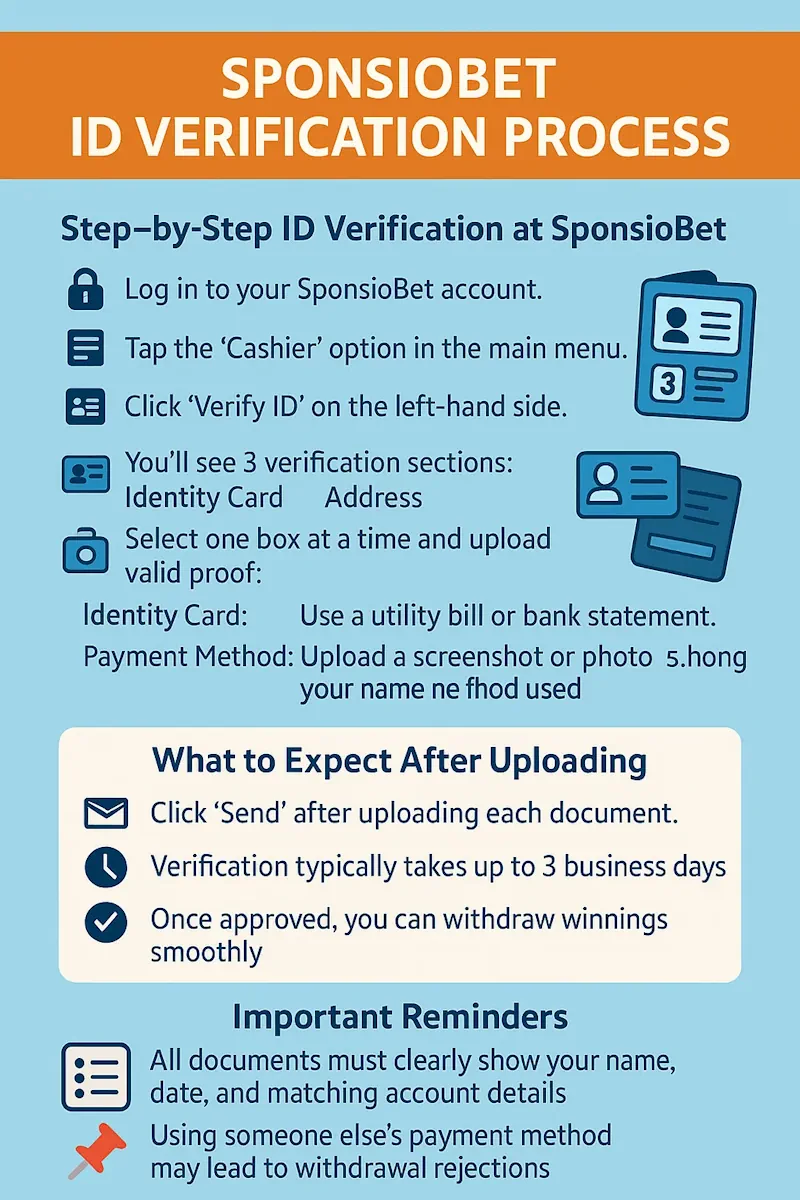 SponsioBet ID Verification Process infographic