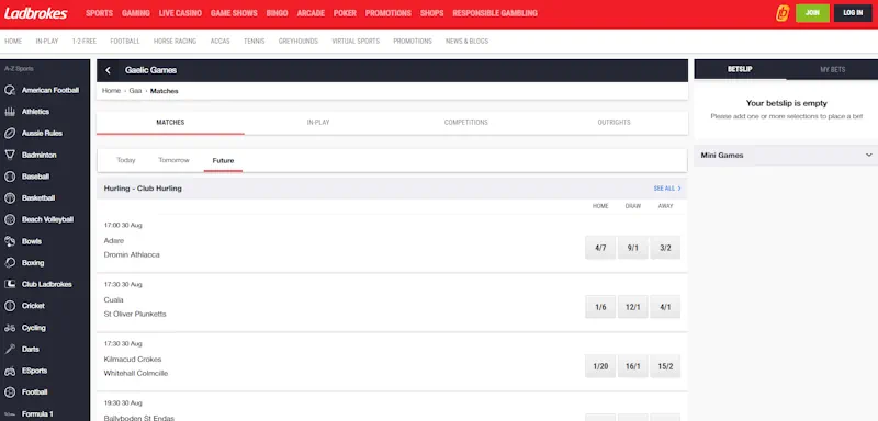Ladbrokes screenshot