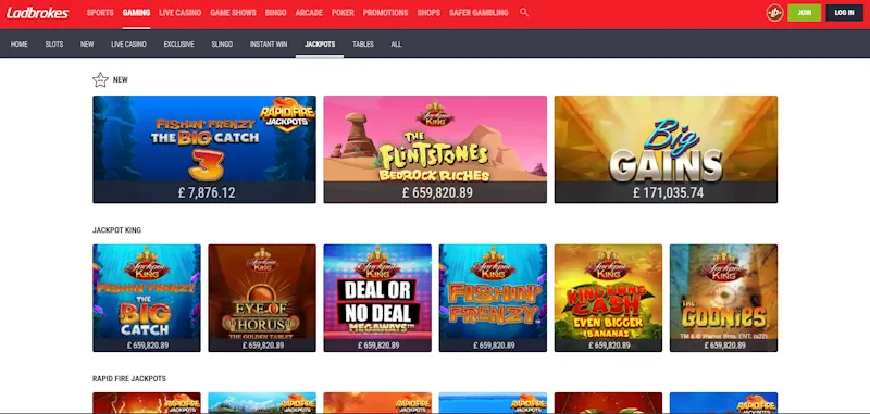 ladbrokes jackpots screenshot