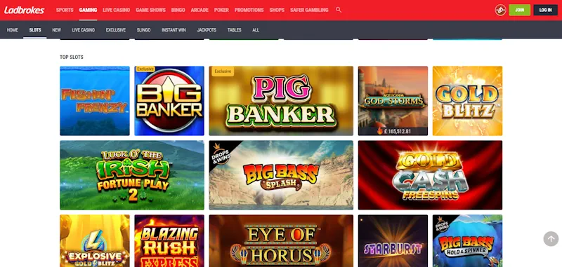 ladbrokes slots screenshot