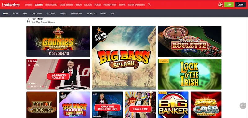 ladbrokes other games screenshot