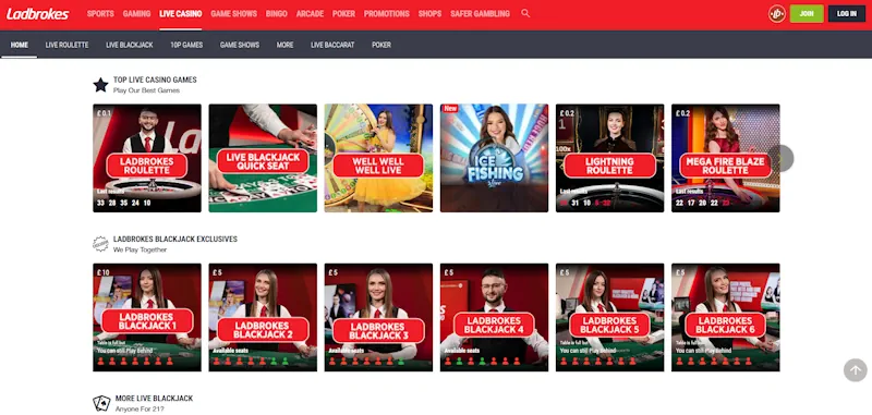 ladbrokes top live screenshot