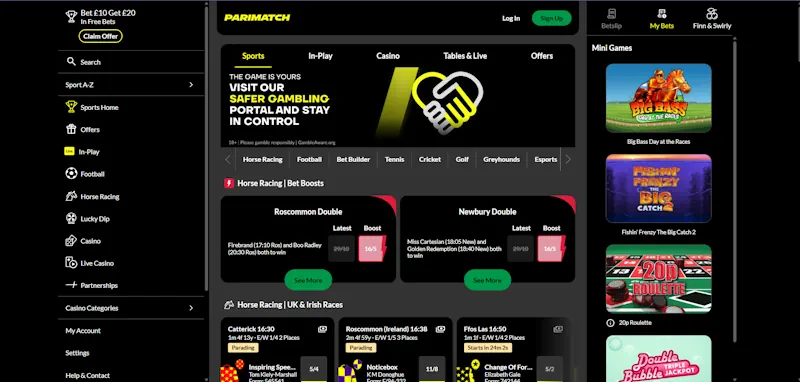 PariMatch Bookmaker Features screenshot