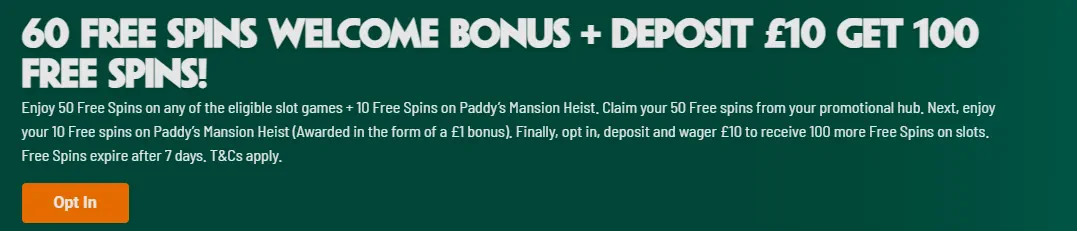 Paddy Power £10 Risk Free First Bet