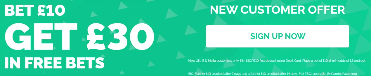 Bet £10 Get £30 In Free Bets
