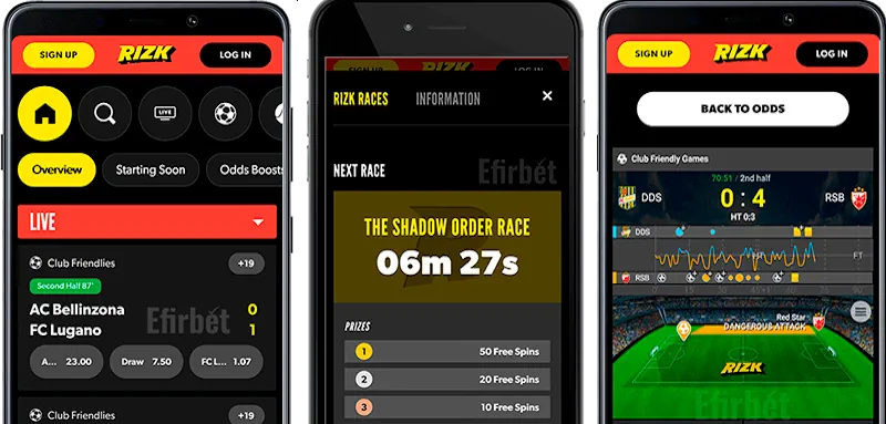 Mobile Betting Options screenshot