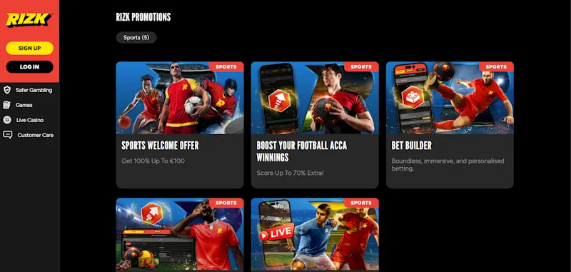 Rizk Ongoing Promotions Screenshot