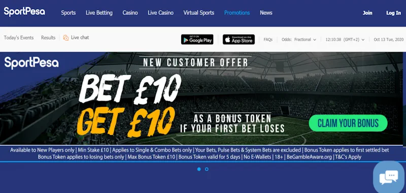SportPesa Sign Up Offer screenshot