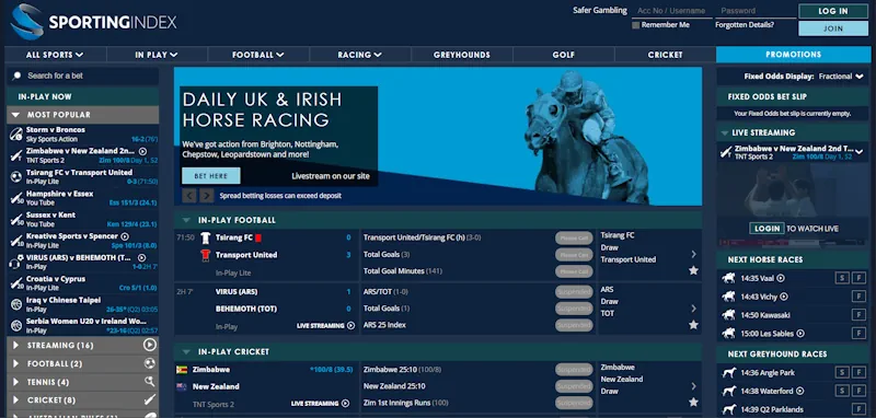 Sporting Index Markets And Betting Markets Screenshot