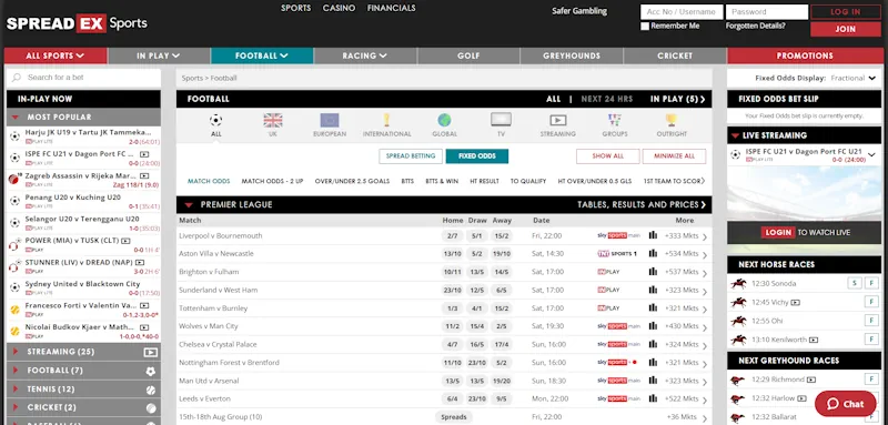 Spreadex Bookmaker Features screenshot