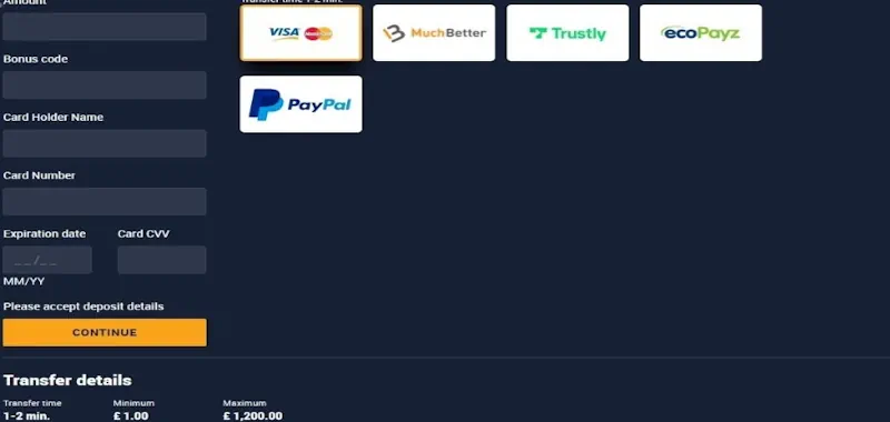 STS Banking Options screenshot