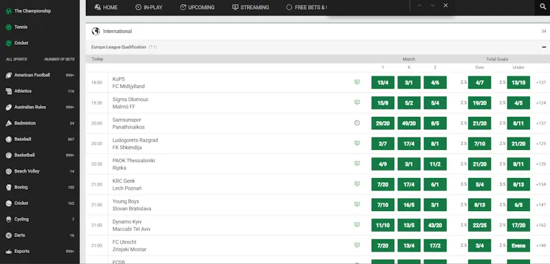 unibet Bet Builder Screenshot