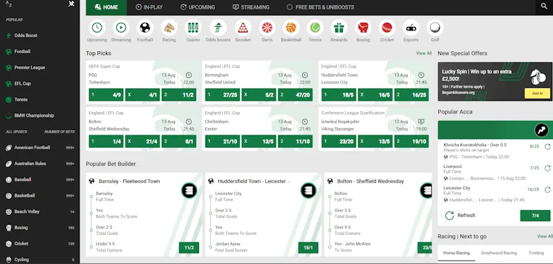 Unibet screenshot