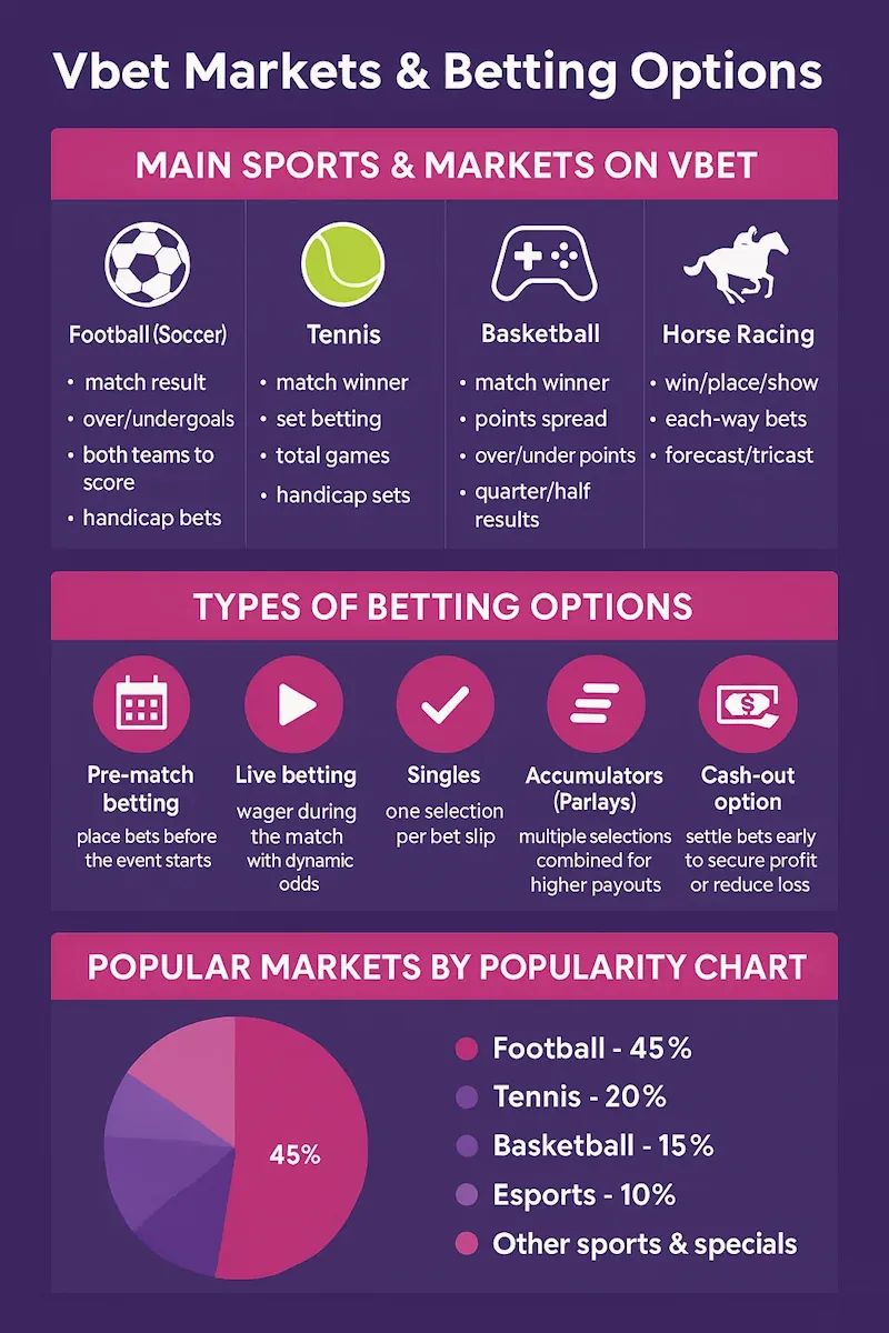 Vbet Markets infographic