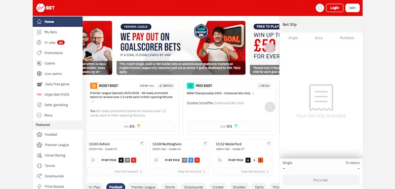 Virgin Bet Markets  screenshot