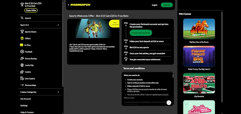 PariMatch Sports Sign Up Offer