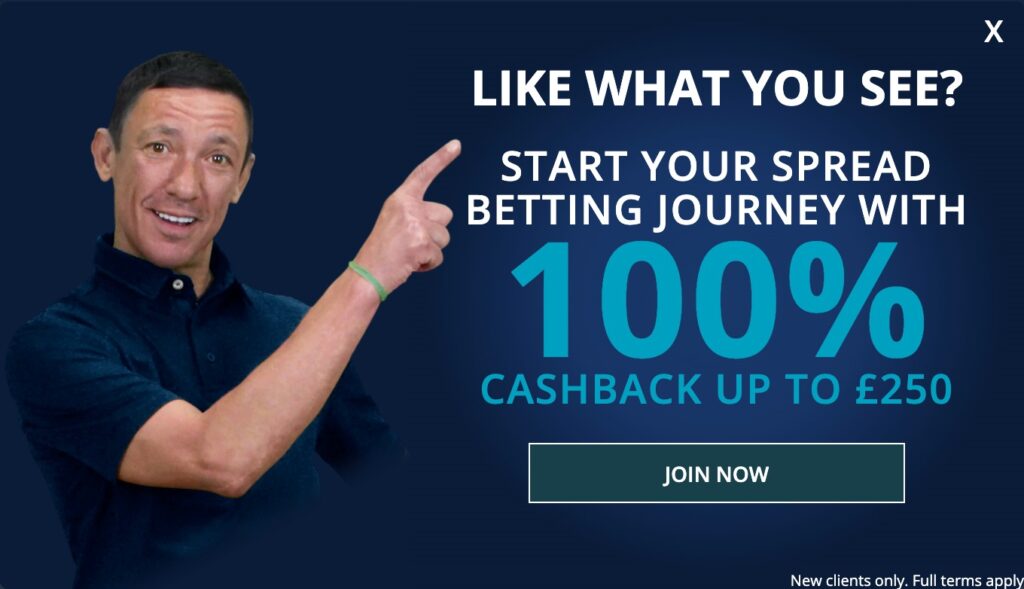 Sporting Index New Account Offer - 100% CASHBACK ON NET LOSSES UP TO £250